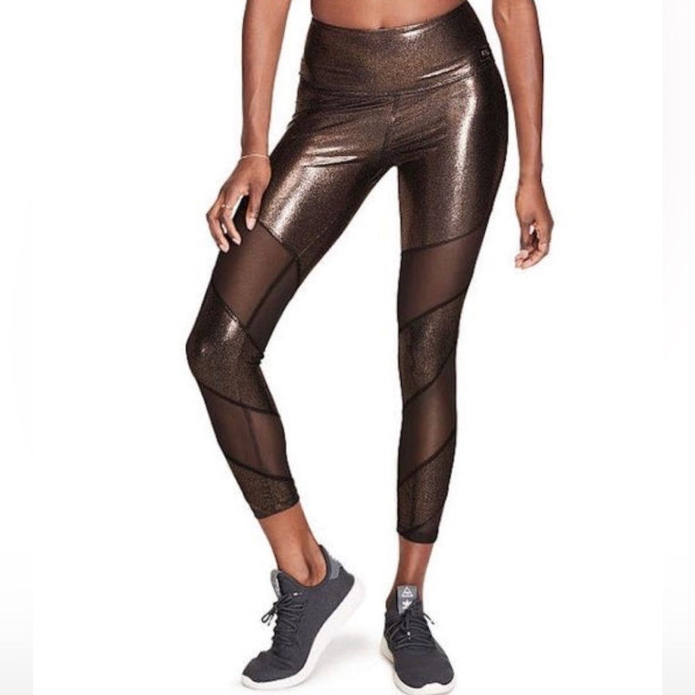 VS PINK S ULTIMATE LEGGINGS METALLIC MESH SPORT